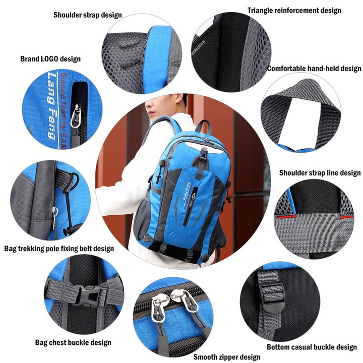 40L waterproof travel bag, unisex trekking pack, perfect for hiking & camping gear