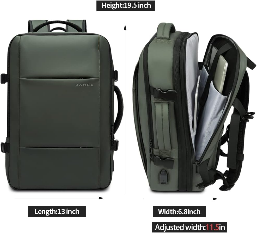 Waterproof 45L travel backpack, protecting contents from rain & spills, with laptop sleeve.