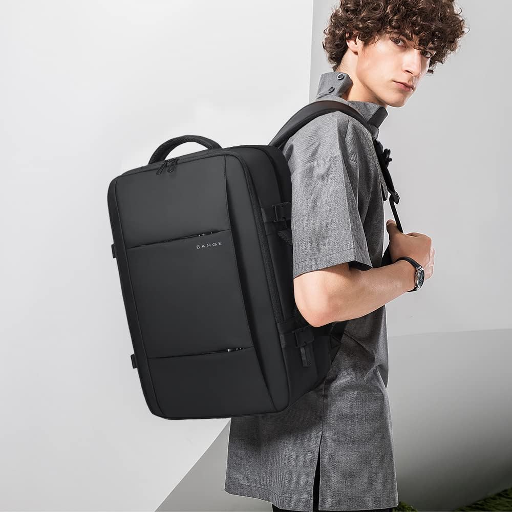 Durable 45L travel backpack for men & women, features anti-theft pocket & laptop sleeve.