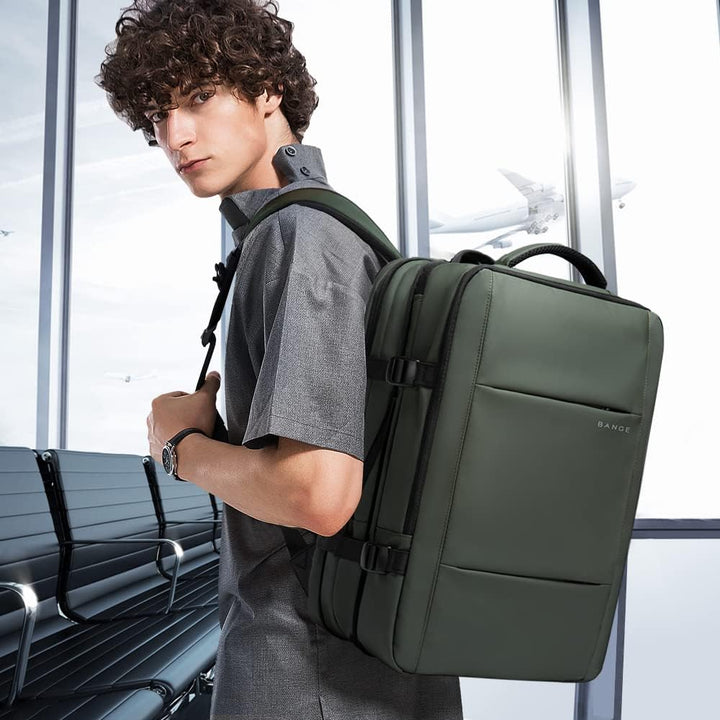 Versatile 45L travel duffle backpack, convertible design with secure laptop sleeve.