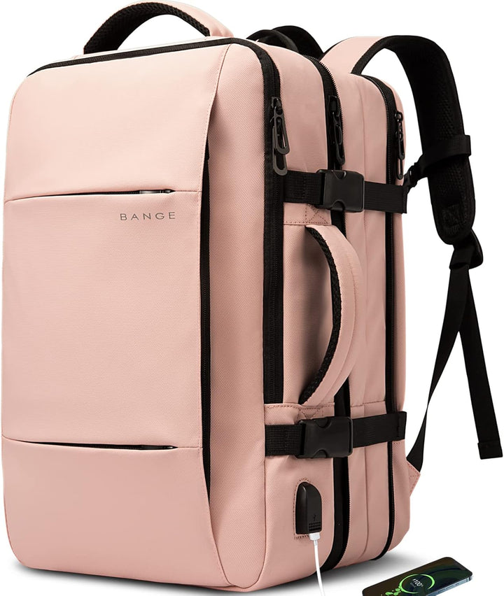 Unisex weekend travel backpack 45L, organized compartments, ideal for short getaways.