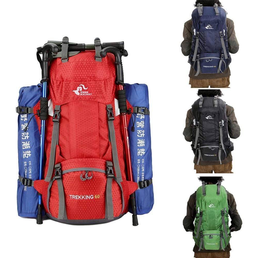 Lightweight 50L hiking backpack, ergonomic design, suitable for long outdoor treks.