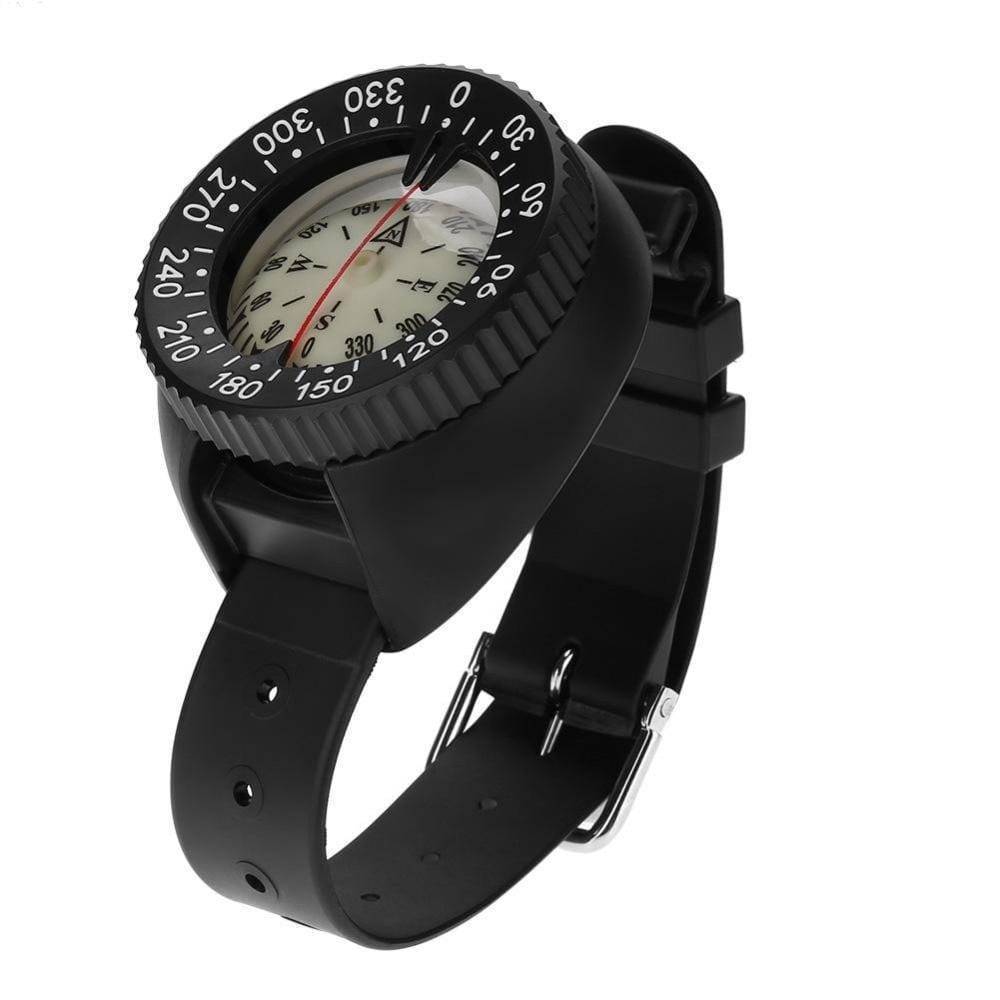 Unisex 50M waterproof wrist compass, essential outdoor gear for hiking, camping, and diving navigation.