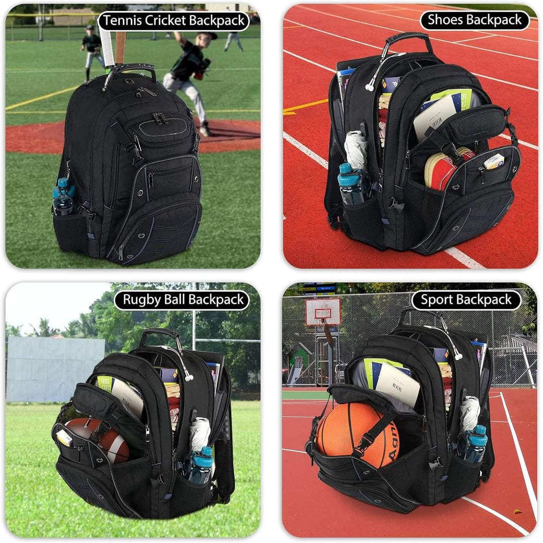 Modern unisex travel backpack with integrated USB charging port & RFID protected pocket for secure travel tech.