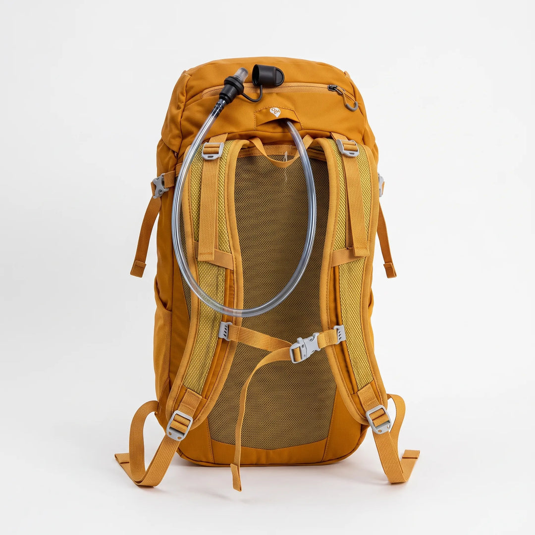 Spacious 6.6 gallon unisex hiking daypack with multiple compartments for outdoor gear.