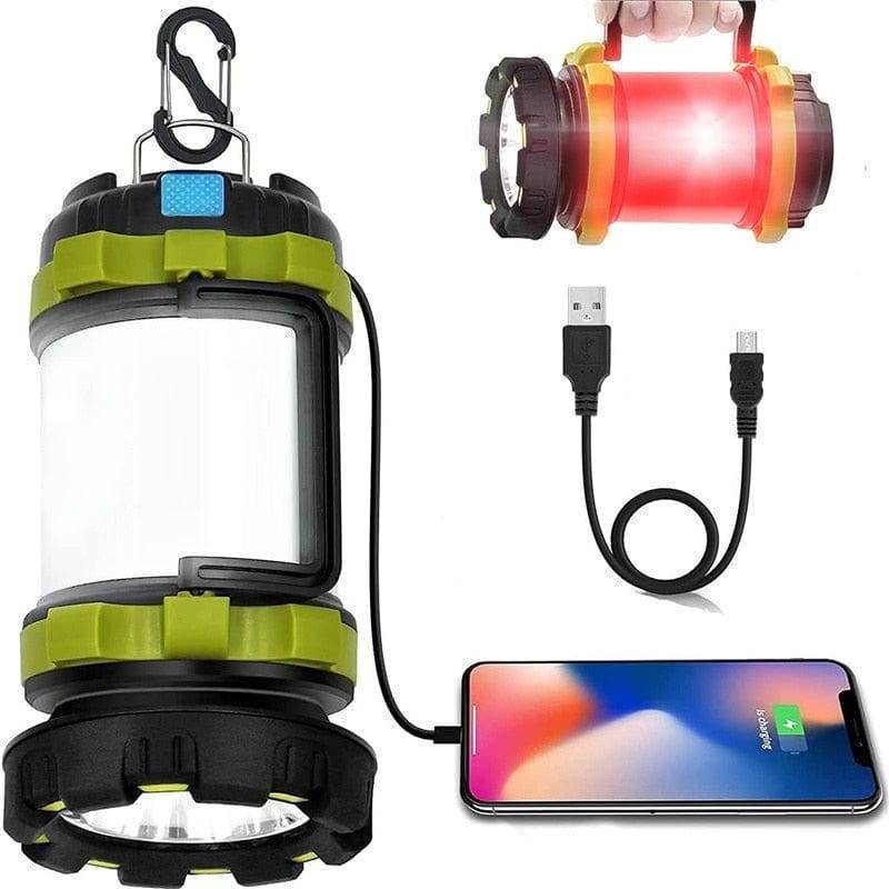Unisex 6-in-1 rechargeable camping lantern power bank for outdoor light and emergency use