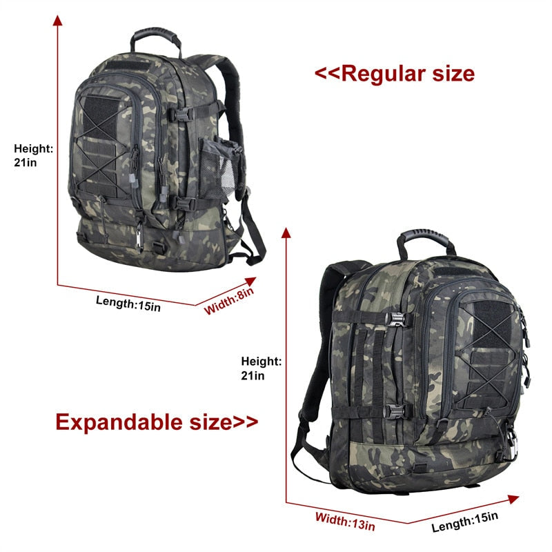 Unisex 60L camping pack next to a tent, signaling readiness for an outdoor trip