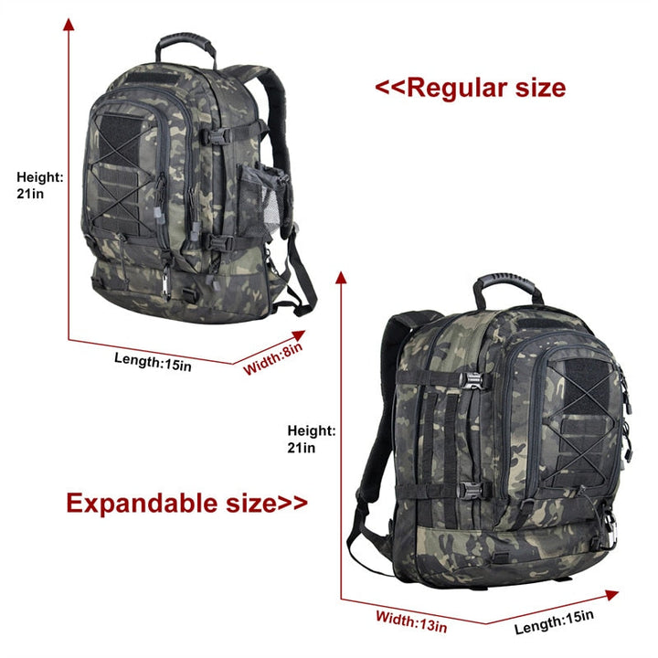 Unisex 60L camping pack next to a tent, signaling readiness for an outdoor trip