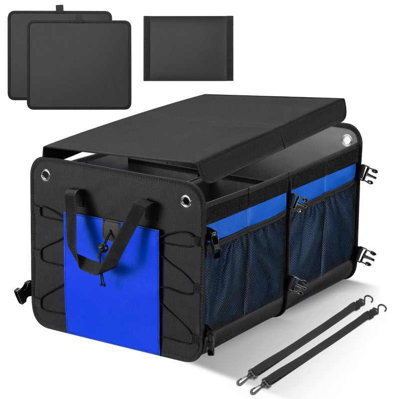 Heavy-duty 60L foldable car trunk organizer, essential vehicle accessory for cleanliness