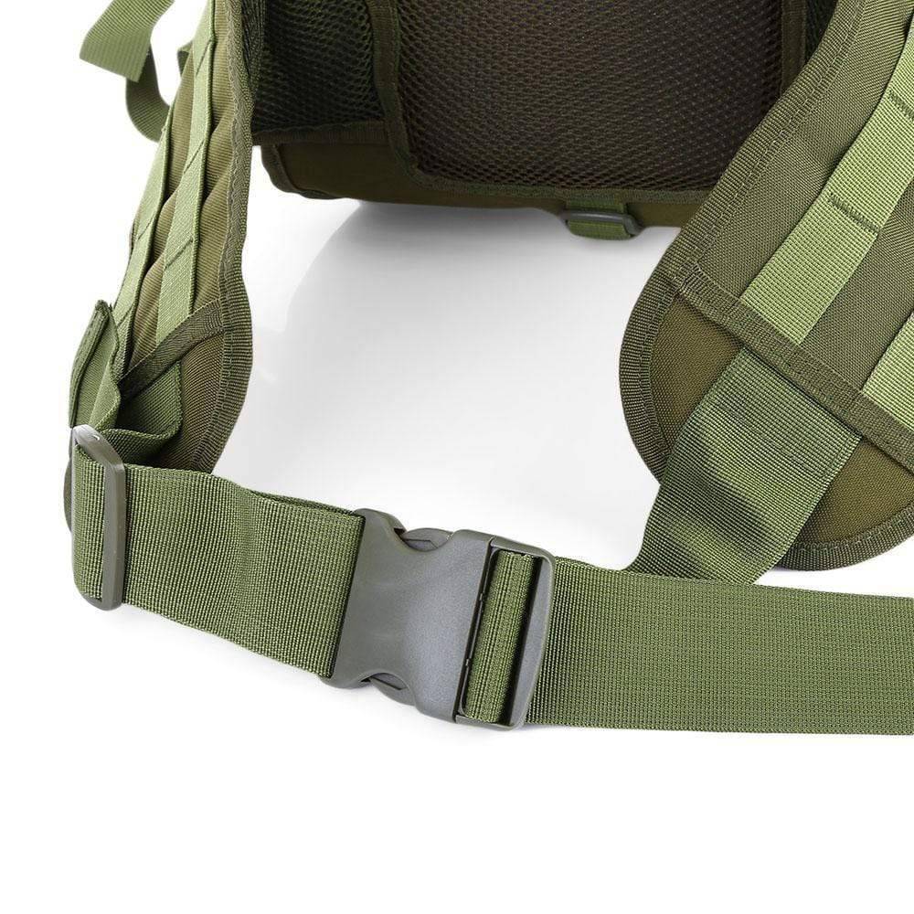 Durable 60L military rucksack with integrated rifle carry, perfect for outdoor adventure and survival