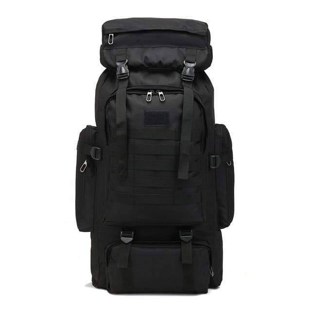Empty 60L tactical backpack, highlighting its spacious interior for all your outdoor needs