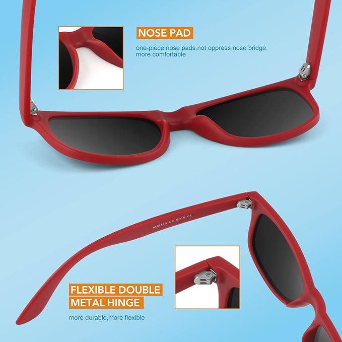 Versatile unisex 80s retro polarized wayfarer sunglasses for any outdoor occasion, UV protection included.