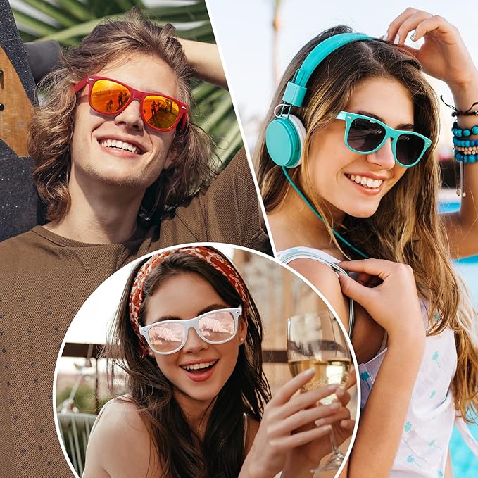 Unisex polarized 80s retro wayfarer sunglasses. Fashion eyewear with UV protection & glare reduction.