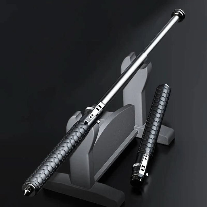 Anti-slip grip alloy steel hiking stick providing stable support for all outdoor adventures.