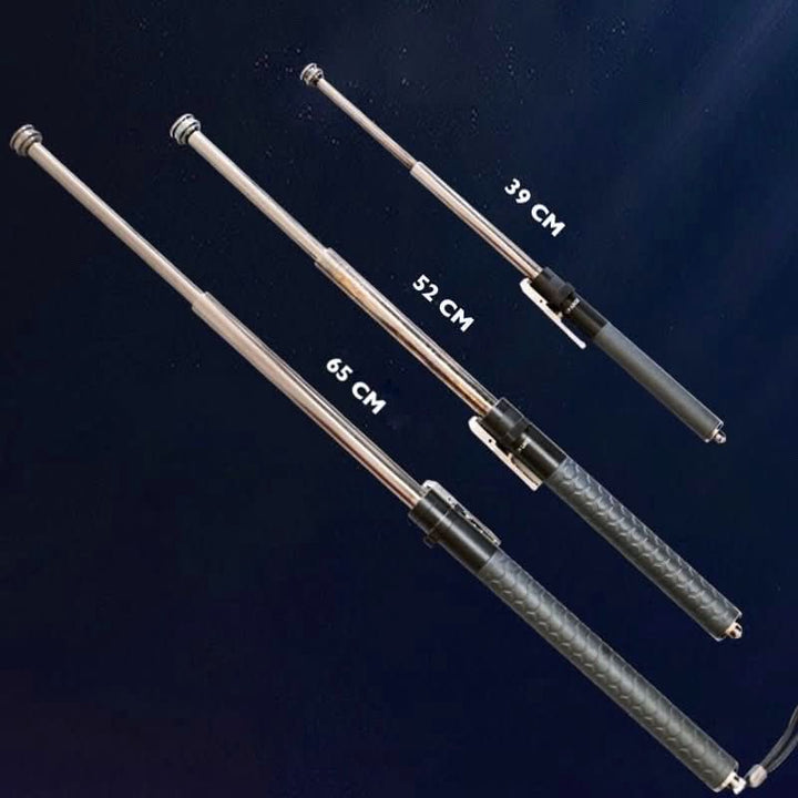 Travel-friendly adjustable alloy steel trekking pole, lightweight & anti-slip for hiking.