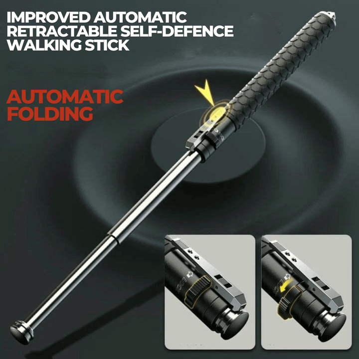 Durable alloy steel hiking stick featuring an anti-slip grip for reliable trail support.