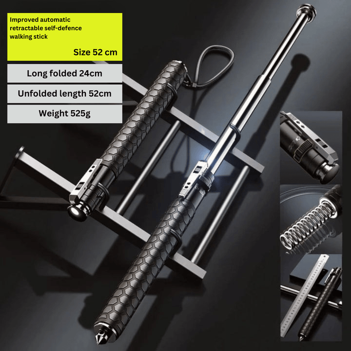 Unisex adjustable alloy steel hiking stick with anti-slip grip, perfect for any trail.