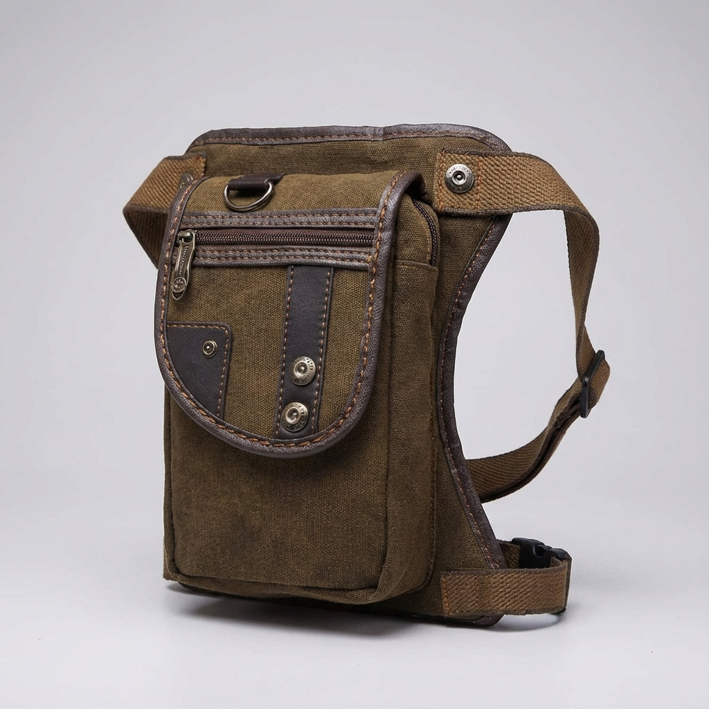 Adjustable CrossGrip: versatile waist, hip, leg, or crossbody bag for men's & women's active travel gear.