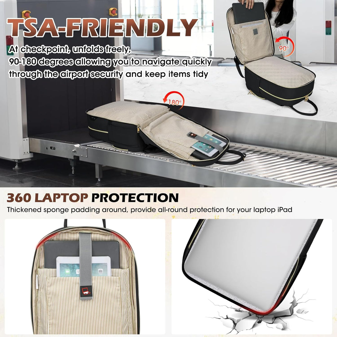 Side view of AeroFlex multi-compartment water-resistant travel laptop backpack, showing convenient quick-access pocket.
