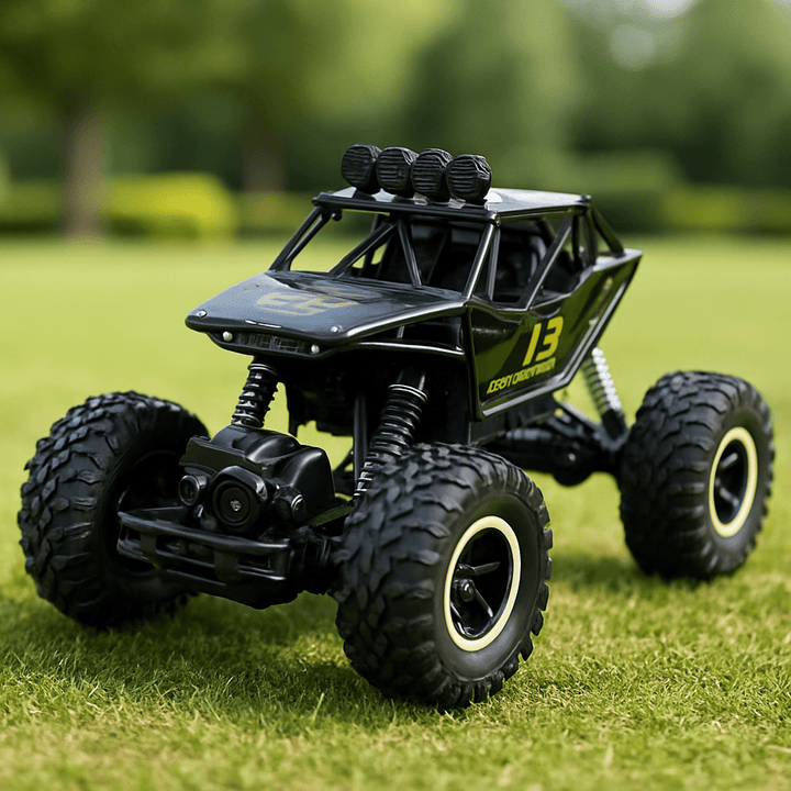 Heavy-duty All-Terrain RC Monster Truck with powerful engine for tough play and durability.
