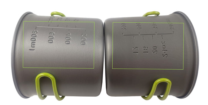 Lightweight aluminum camping cookware set, ideal for backpacking and outdoor kitchen adventures.
