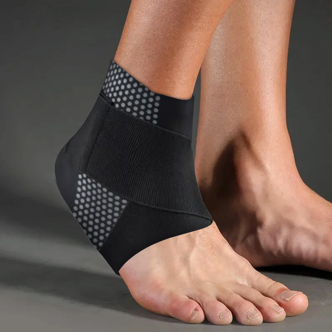 Comfort fit ankle stabilizer brace for athletes, ensuring foot support & sports injury prevention.