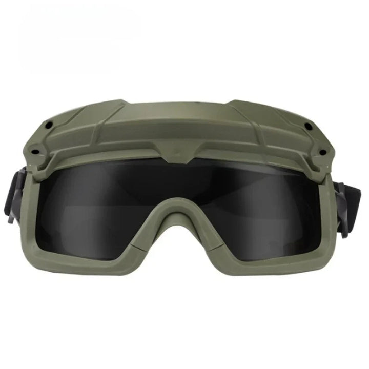 Protective tactical goggles with adjustable strap, suitable for hunting, cycling, and hiking.