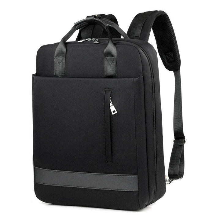 Ergonomic unisex commuter bag with anti-theft features and breathable back panel for comfortable everyday carry.