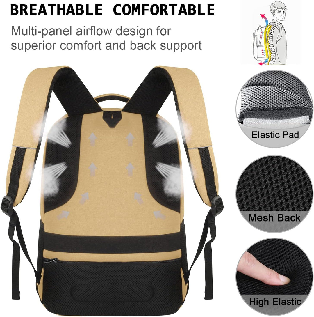 Organized anti-theft backpack for laptops, with built-in USB charging interface.