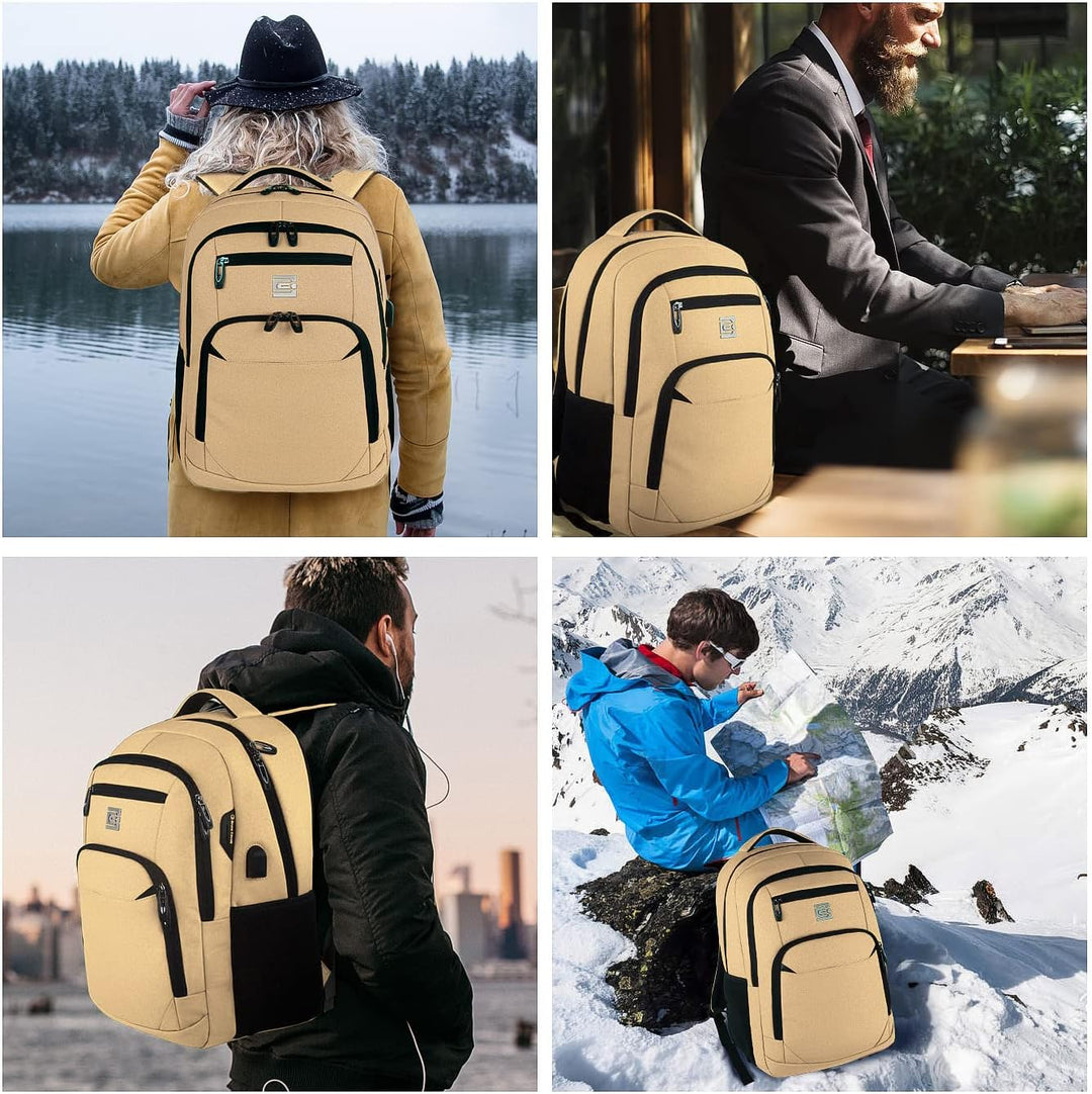 Water-resistant anti-theft daily backpack for essential items, with USB charging.