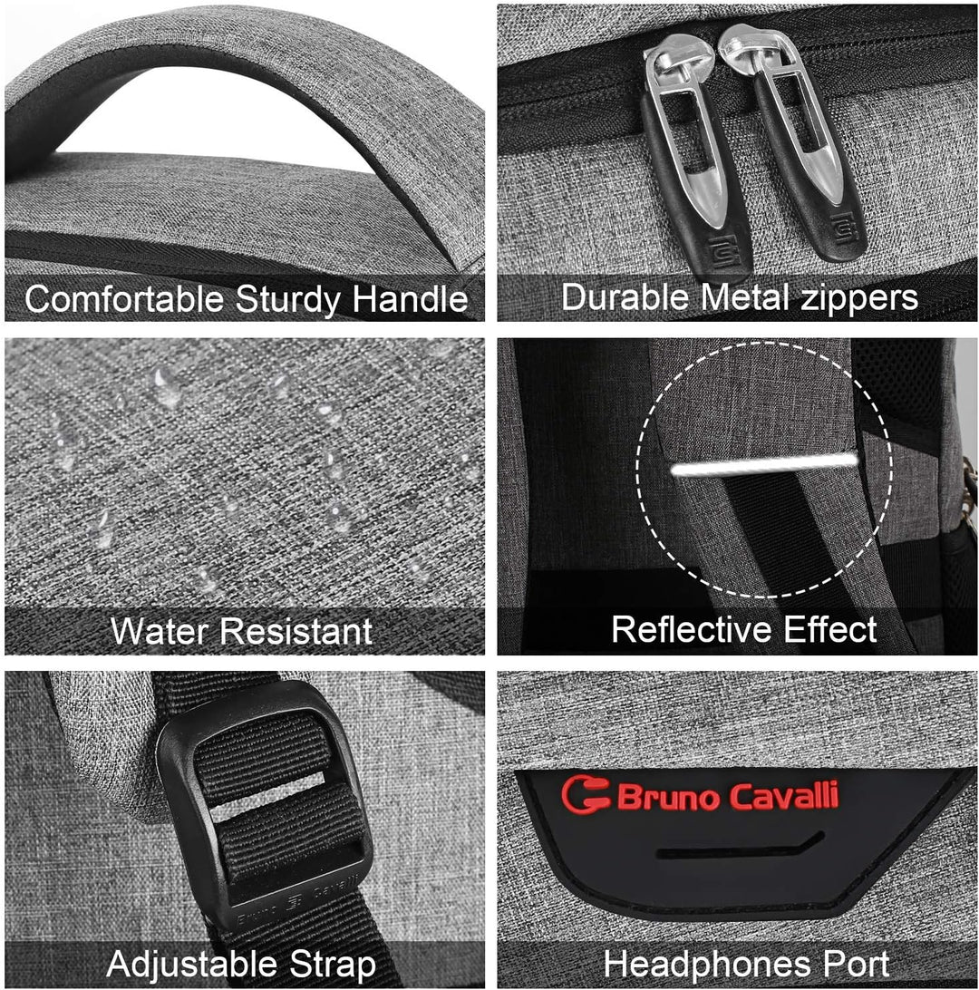 Durable anti-theft work backpack with laptop sleeve & integrated USB port.