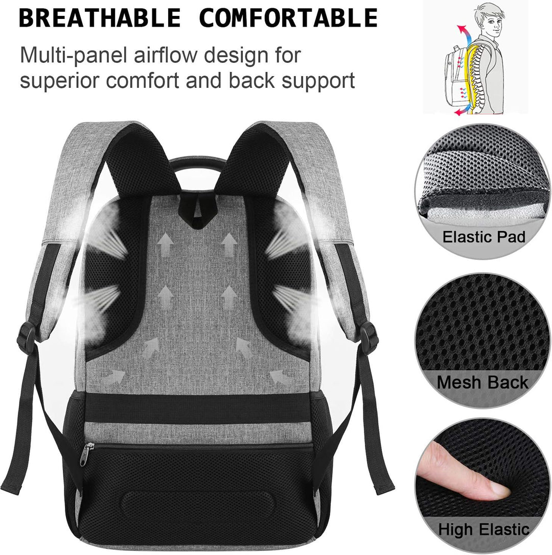 Commuter-friendly anti-theft backpack, water-resistant & with USB charging feature.
