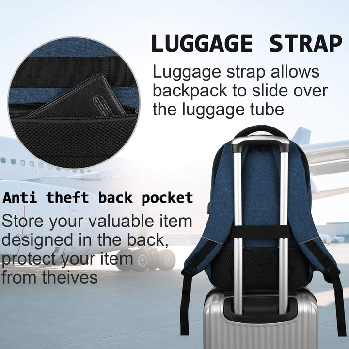 Secure laptop bag with hidden zippers & USB port, ideal for urban commuters.