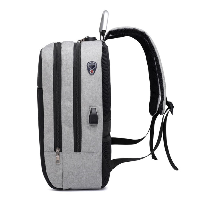 Modern water-resistant commuter backpack. Includes USB charging, anti-theft features & secure storage.