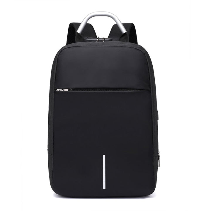 Ergonomic anti-theft backpack for laptops, featuring hidden zipper design & integrated USB charging for students.