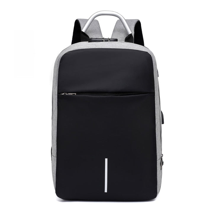 High-capacity anti-theft travel backpack, water-resistant, with a secure laptop compartment & external USB access.