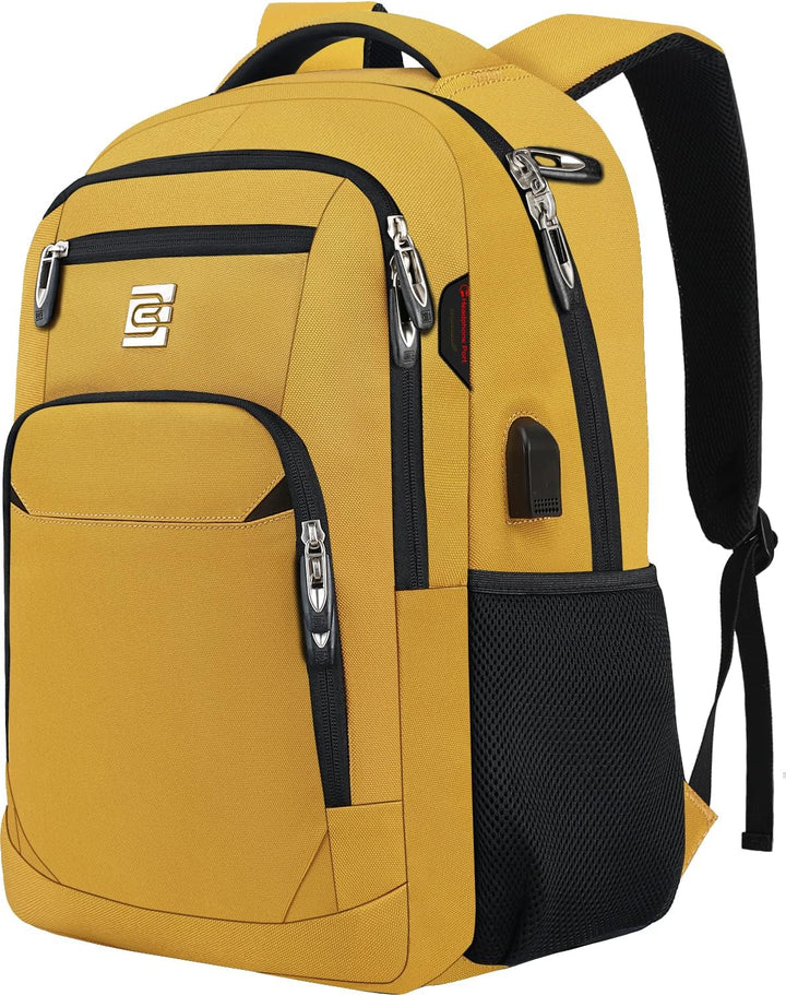 Secure tech accessory backpack with USB charging & organized compartments for daily use.