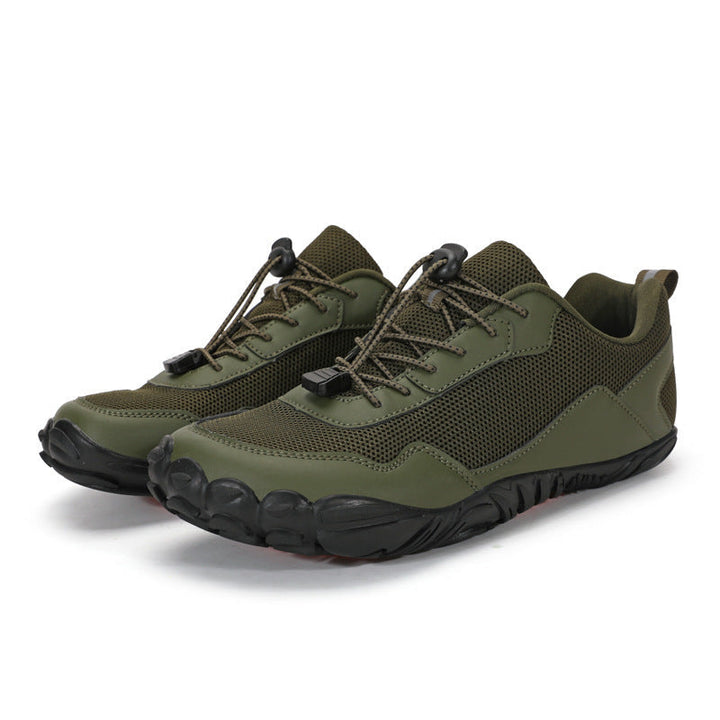 Robust unisex outdoor trainers with non-slip grip & wide toe box, ideal for challenging hiking trails.