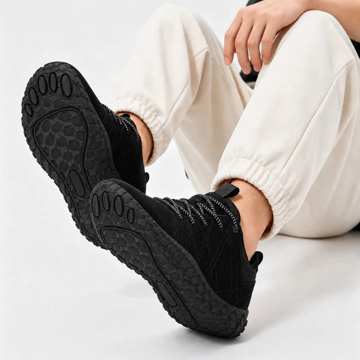 Unisex zero drop barefoot hiking shoes, flexible sole for improved ground feel.