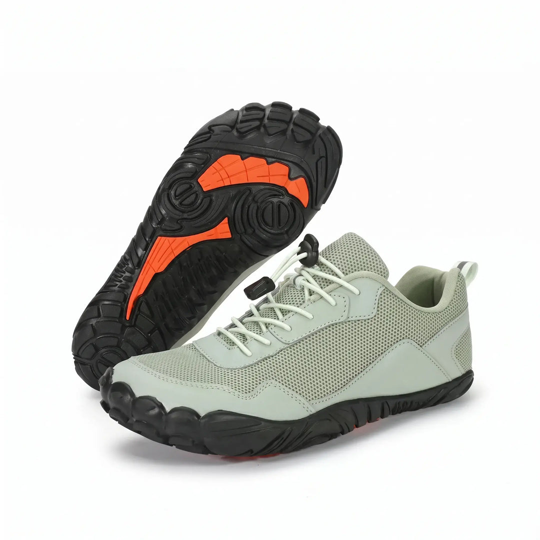 Unisex non-slip trail trainers with a wide toe box, ideal for active hiking and outdoor adventures.