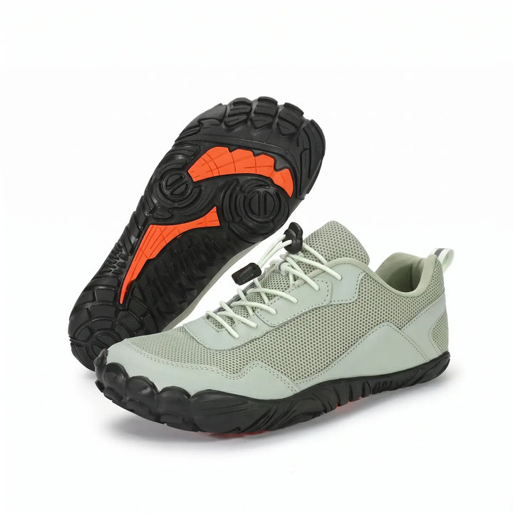 Unisex non-slip trail trainers with a wide toe box, ideal for active hiking and outdoor adventures.