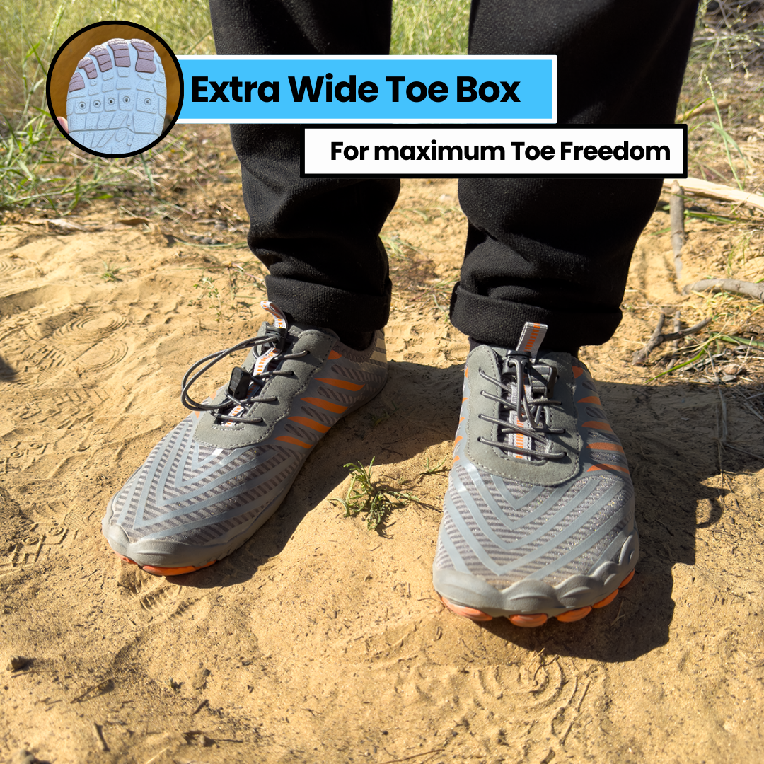 Active unisex barefoot sport shoes, promoting natural foot flexibility.