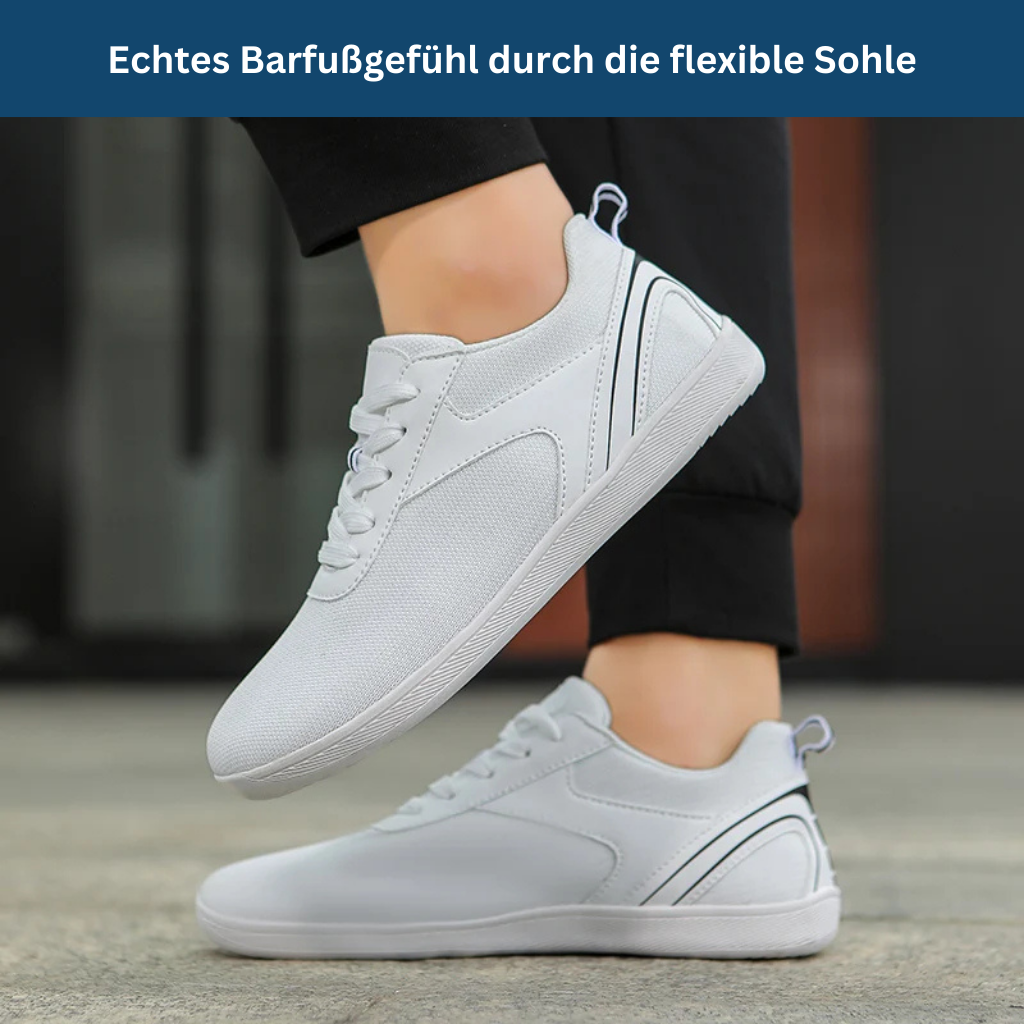 Pair of unisex barefoot sneakers, dark gray, designed for natural movement and lightweight wear