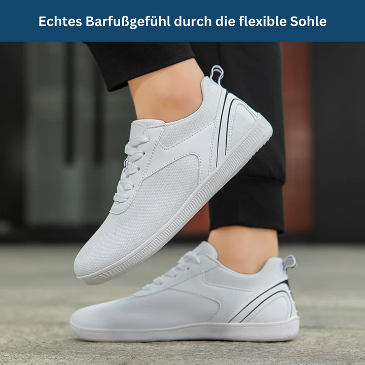 Pair of unisex barefoot sneakers, dark gray, designed for natural movement and lightweight wear