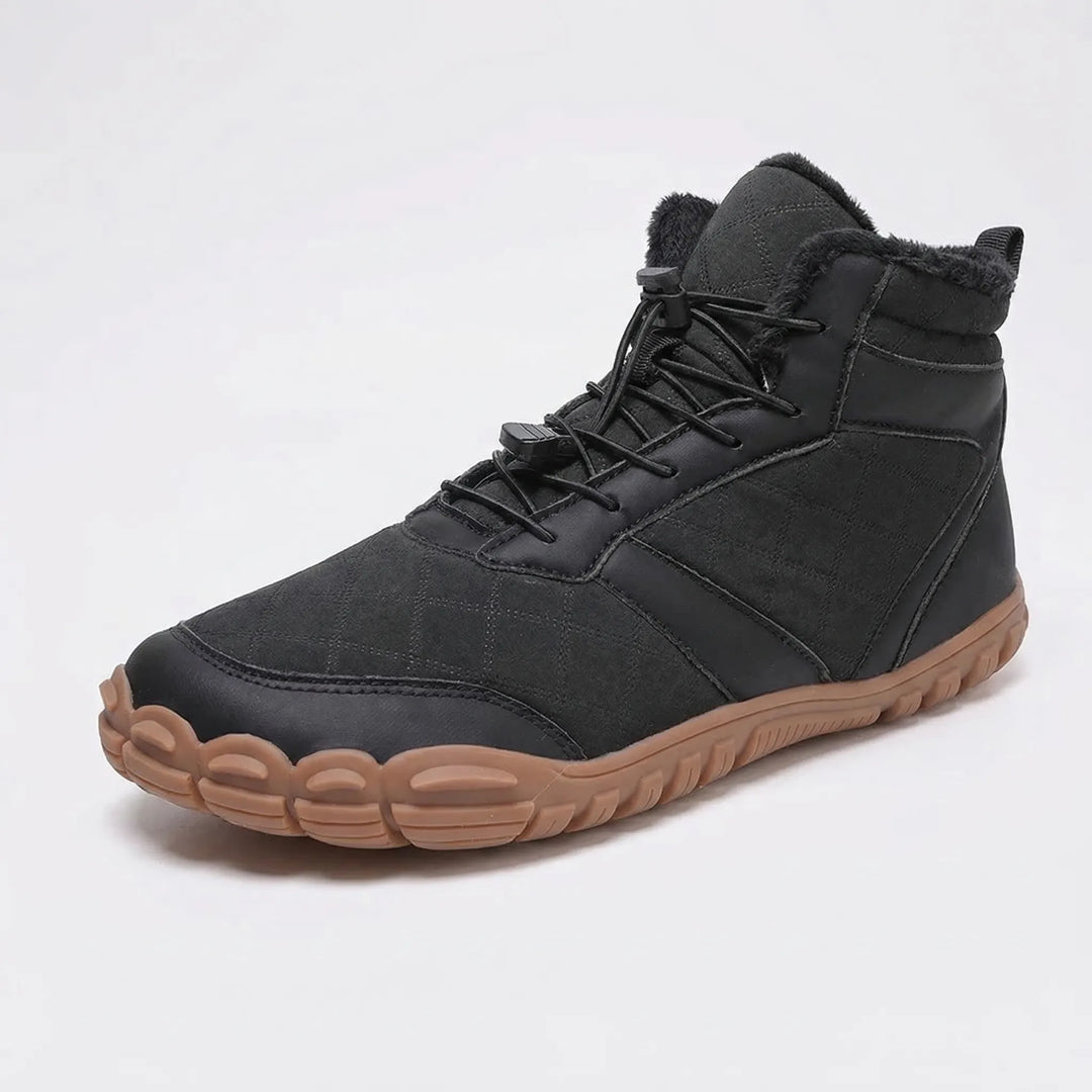 Waterproof barefoot winter ankle boots for men & women. Perfect for hiking & outdoor adventures in cold weather.