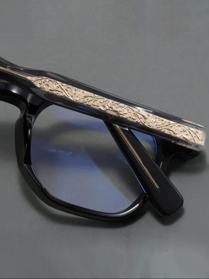 Stylish unisex blue light blocking eyewear, Belmont model, in a square frame. Essential eye protection for screens.
