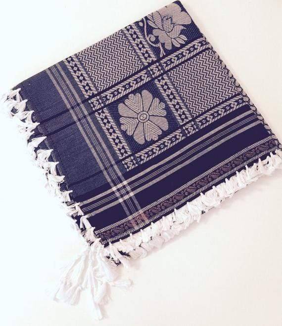 Durable black and white keffiyeh shemagh, cotton outdoor gear, tactical head covering