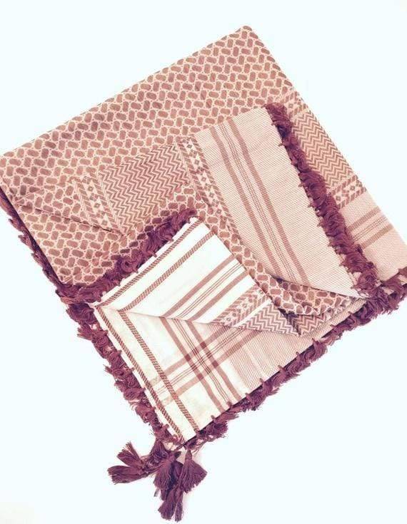 Fashionable black & white keffiyeh shemagh, cotton desert scarf & tactical neck warmer