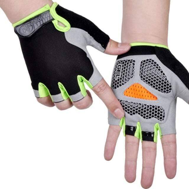 Unisex fingerless cycling gloves with reinforced stitching for long-lasting durability