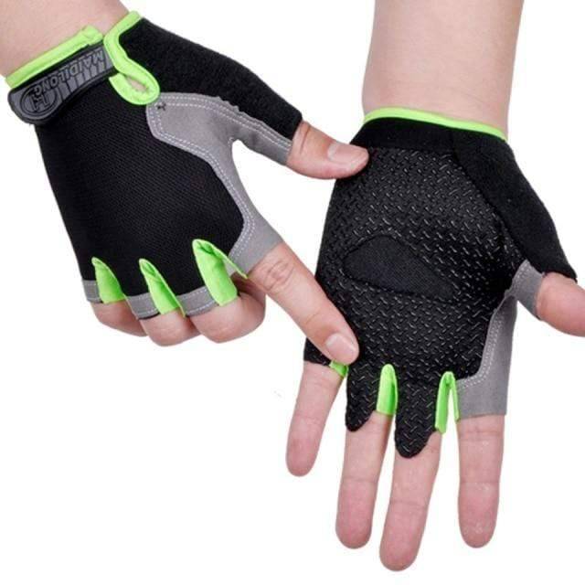 Pair of black fingerless cycling gloves, essential bike accessories for comfort and grip